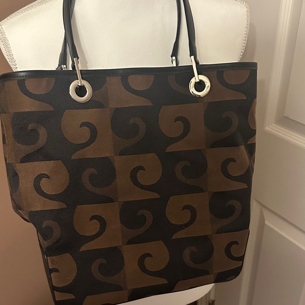 Pierre Cardin Stylish Black and Brown Tote Bag